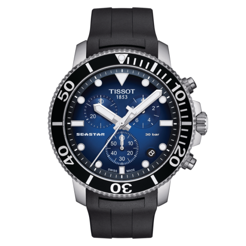Seastar 1000 Chronograph Quartz 45.5 Paslanmaz Çelik / Gradient Mavi / Kauçuk