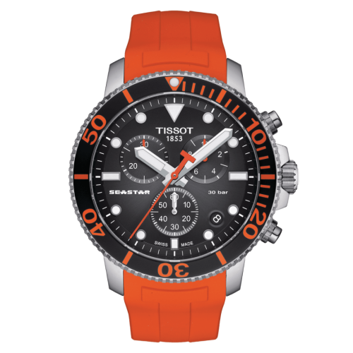 Tissot Seastar 1000 Chronograph Quartz 45.5 Paslanmaz Çelik / Siyah / Kauçuk, referans T120.417.17.051.01