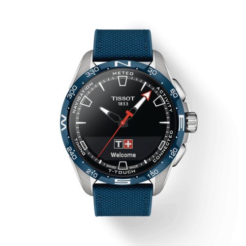 T-Touch Connect Solar Titanyum - Mavi Seramik / Siyah / Fabric 47.5 mm
