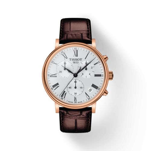 Tissot Carson Premium Chronograph Rose Gold / Silver 41mm, reference T122.417.36.033.00