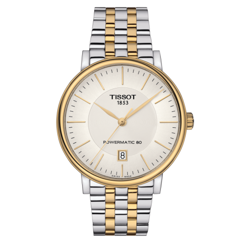 Tissot Carson Premium Powermatic 80 Stainless Steel - Yellow Gold / Silver / Bracelet 40mm, reference T122.407.22.031.00
