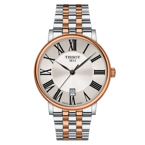 Tissot Carson Premium Quartz 40 Stainless Steel - Rose Gold / Silver / Bracelet, reference T122.410.22.033.00