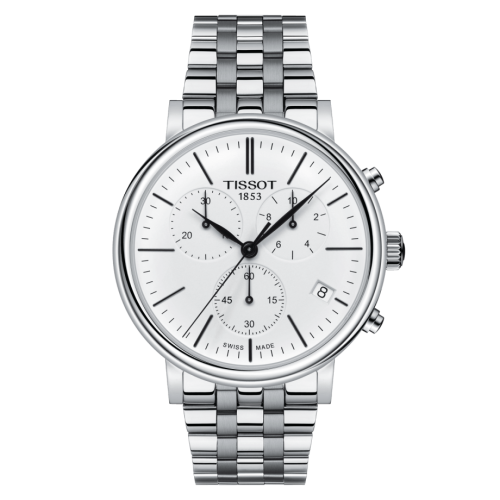 Tissot Carson Premium Chronograph Quartz 41 Stainless Steel / Silver / Bracelet, reference T122.417.11.011.00