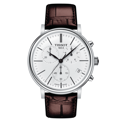 Tissot Carson Premium Chronograph Quartz 41 Stainless Steel / Silver / Strap, reference T122.417.16.011.00