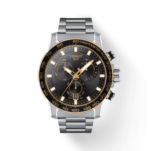 Tissot Supersport Chrono Paslanmaz Çelik - Sarı Altın / Siyah / Bilezik 45.5mm, referans T125.617.21.051.00
