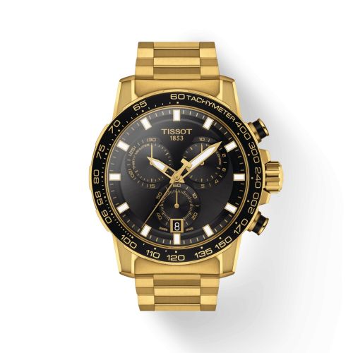 Tissot Supersport Chrono Sarı Altın / Siyah / Bilezik 45.5mm, referans T125.617.33.051.01