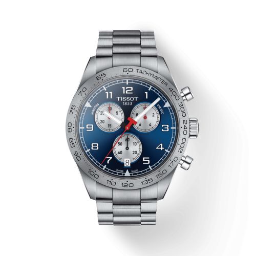 PRS 516 Quartz Chronograph Paslanmaz Çelik / Mavi / Bilezik 45 mm