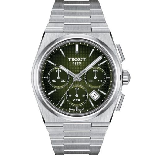 Tissot PRX Chronograph Stainless Steel / Green, reference T137.427.11.091.00
