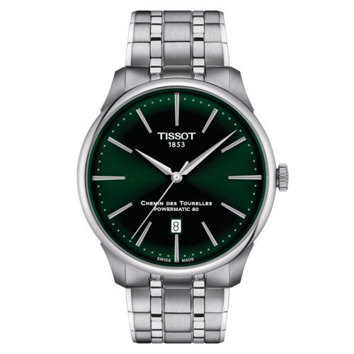 Tissot Chemin Des Tourelles Powermatic 80 42 Paslanmaz Çelik / Yeşil / Bilezik, referans T139.407.11.091.00