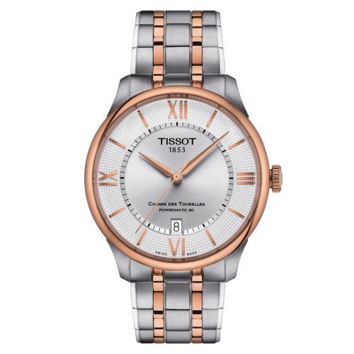 Tissot Chemin Des Tourelles Powermatic 80 39 Paslanmaz Çelik - Pembe Altın / Gümüş / Bilezik, referans T139.807.22.038.00