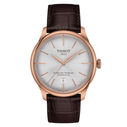 Tissot Chemin Des Tourelles Powermatic 80 39 Pembe Altın / Gümüş, referans T139.807.36.031.00
