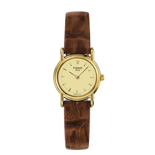 Tissot Carson Quartz 22 Yellow Gold / Champagne / Strap, reference T71.3.130.21