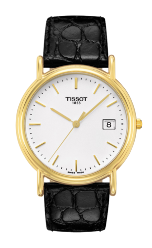 Tissot Carson Quartz 33.7 Yellow Gold / White / Strap, reference T71.3.429.11