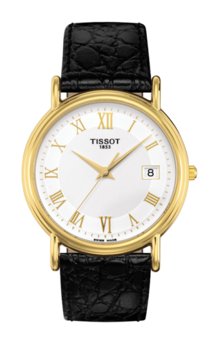 Tissot Carson Quartz 33.7 Yellow Gold / Silver / Strap, reference T71.3.429.13