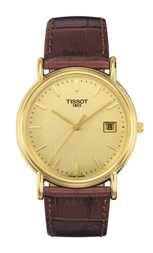 Tissot Carson Quartz 33.7 Yellow Gold / Champagne / Strap, reference T71.3.429.21