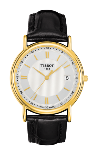 Tissot Carson Quartz 33.7 Yellow Gold / Silver / Strap, reference T71.3.429.61