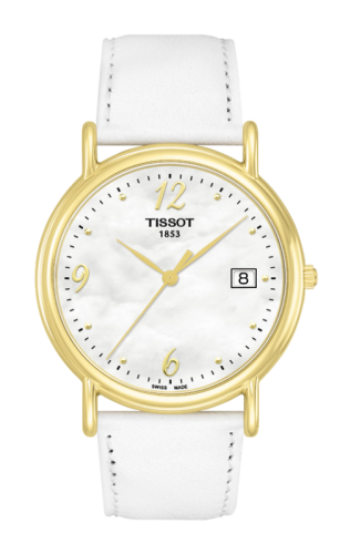 Tissot Carson Quartz 33.7 Yellow Gold / MOP / Strap, reference T71.3.429.74