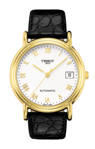 Tissot Carson Automatic 35.5 Yellow Gold / White / Strap, reference T71.3.430.13