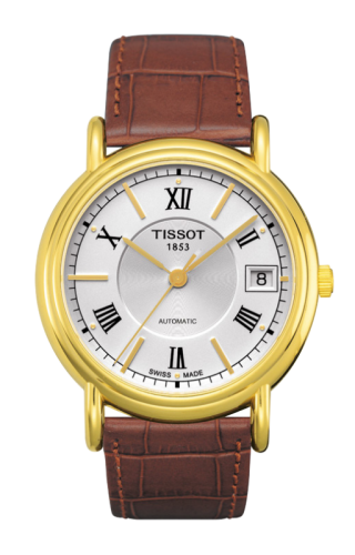 Tissot Carson Automatic 35.5 Yellow Gold / Silver / Strap, reference T71.3.468.33