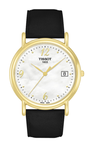 Tissot Carson Quartz 34 Yellow Gold / MOP / Strap, reference T71.3.489.74