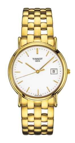 Tissot Carson Quartz 33.6 Yellow Gold / White / Bracelet, reference T73.3.413.11