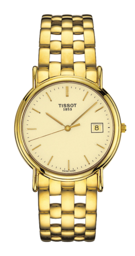 Tissot Carson Quartz 33.6 Yellow Gold / Champagne / Bracelet, reference T73.3.413.21