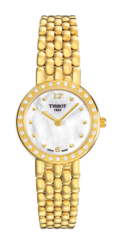 Tissot Caliente Quartz 19.3 Sarı Altın / Elmas / MOP / Bilezik, referans T74.3.116.74
