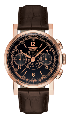 Tissot Heritage Chronograph Pembe Altın / Siyah / Kayış 40mm, referans T904.432.76.057.00