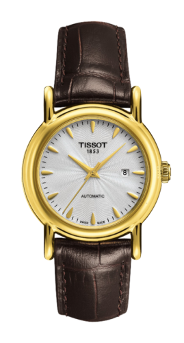 Tissot Carson Automatic 29.7 Yellow Gold / Silver / Strap, reference T907.007.16.031.00