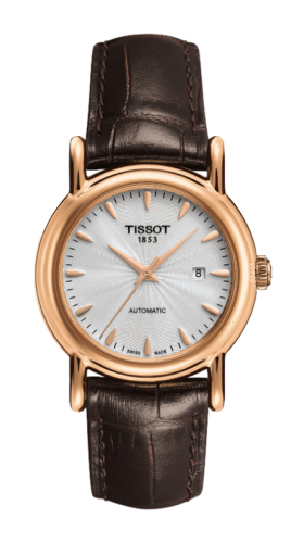 Tissot Carson Automatic 29.7 Rose Gold / Silver / Strap, reference T907.007.76.031.00