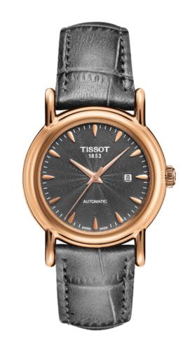 Tissot Carson Automatic 29.7 Rose Gold / Gray / Strap, reference T907.007.76.081.00