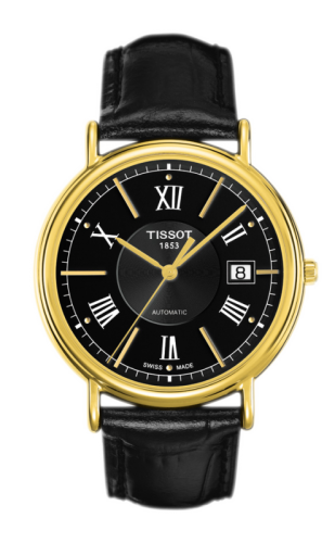 Tissot Carson Automatic 40 Yellow Gold / Black / Strap, reference T907.407.16.058.00