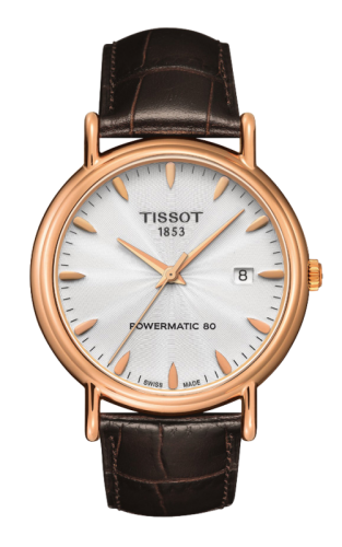 Tissot Carson Powermatic 80 40 Rose Gold / Silver / Strap, reference T907.407.76.031.00