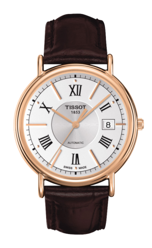Tissot Carson Automatic 40 Rose Gold / Silver / Strap, reference T907.407.76.038.00