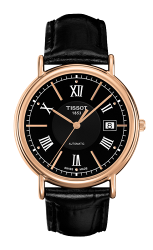 Tissot Carson Automatic 40 Rose Gold / Black / Strap, reference T907.407.76.058.00