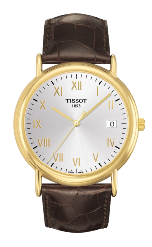 Tissot Carson Quartz 40 Yellow Gold / Silver / Strap, reference T907.410.16.033.00