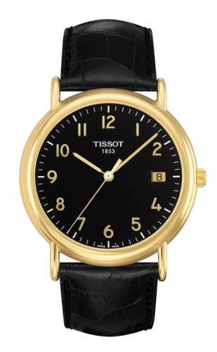 Tissot Carson Quartz 40 Yellow Gold / Black / Strap, reference T907.410.16.052.00