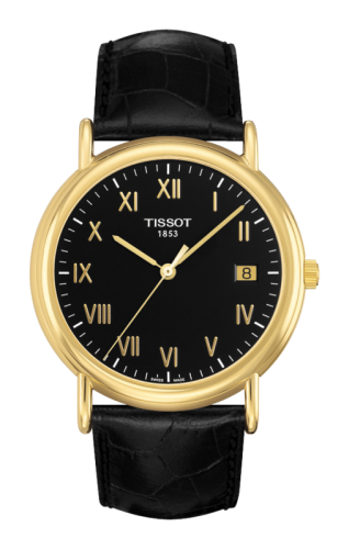 Tissot Carson Quartz 40 Yellow Gold / Black / Strap, reference T907.410.16.053.00