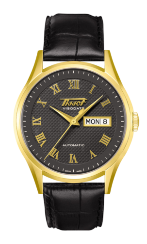 Tissot Visodate Automatic Sarı Altın / Siyah / Kayış 39.3mm, referans T910.430.16.083.00