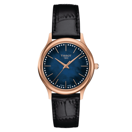 Tissot Excellence Lady Pembe Altın / Mavi MOP 31.8mm, referans T926.210.76.131.00