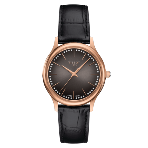 Tissot Excellence Lady Pembe Altın / Kahverengi 31.8mm, referans T926.210.76.291.00