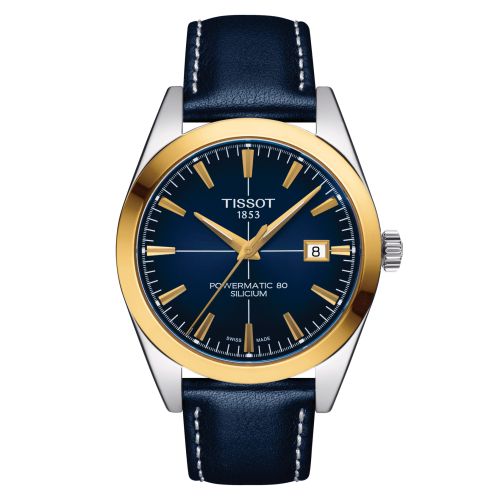 Tissot Gentleman Powermatic Paslanmaz Çelik / Sarı Altın / Mavi / Kayış 40mm, referans T927.407.46.041.01