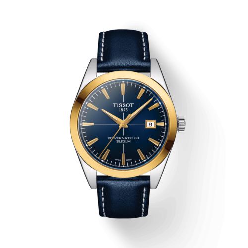 Tissot Gentleman Powermatic Paslanmaz Çelik / Sarı Altın / Mavi / Kayış 40mm, referans T927.407.46.041.01TYO