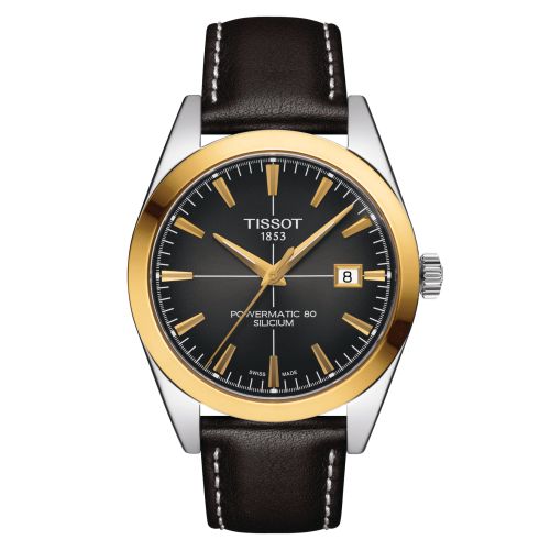 Tissot Gentleman Powermatic Paslanmaz Çelik / Sarı Altın / Gri / Kayış 40mm, referans T927.407.46.061.01