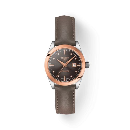 Tissot T-My Automatic Paslanmaz Çelik - Pembe Altın / Kahverengi 29.3mm, referans T930.007.46.296.00
