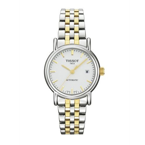 Tissot Carson Automatic 27 Stainless Steel / Yellow Gold PVD / Silver / Bracelet, reference T95.2.183.31