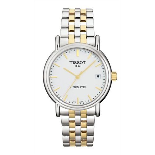 Tissot Carson Automatic 35.5 Stainless Steel / Yellow Gold PVD / Silver / Bracelet, reference T95.2.483.31
