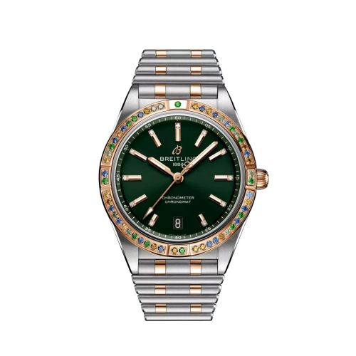 Breitling Chronomat Automatic 36 Paslanmaz Çelik - Kırmızı Altın / Yeşil / South Sea / Bilezik, referans U10380611L1U1