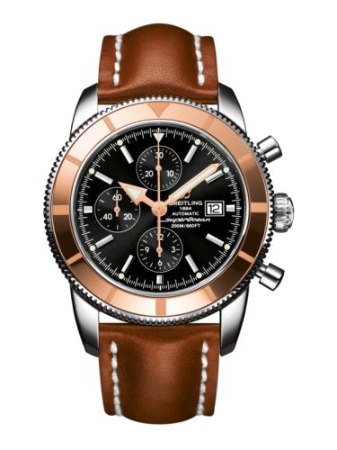 Breitling Superocean Heritage 46 Chronograph Paslanmaz Çelik / Kırmızı Altın  / Siyah /  Calf, referans U1332012.B908.439X