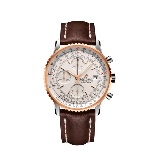 Breitling Navitimer 1 Chronograph 41 Paslanmaz Çelik / Kırmızı Altın / Gümüş / Croco / Folding, referans U13324211G1X2